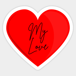 My Love in Red Sticker